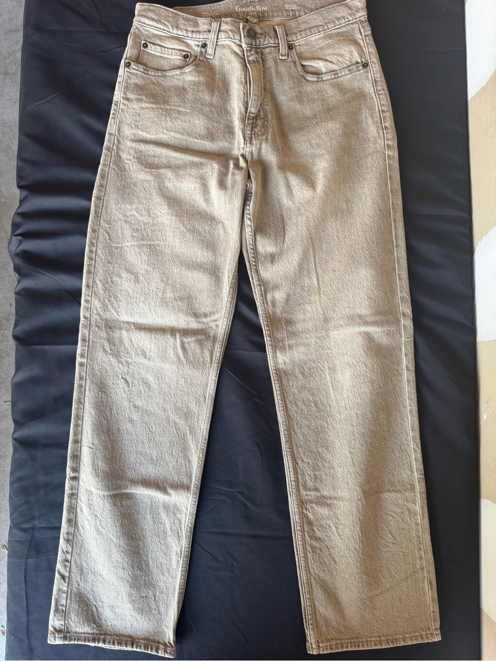 NWOT Goodfellow & Co Men's Relaxed Fit Total Flex Jeans Tan